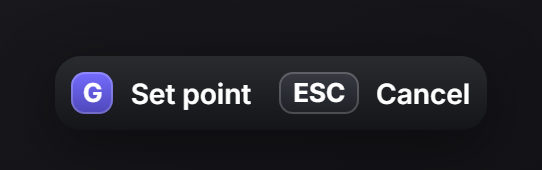 One row showing "Set point G" and a muted "Cancel ESC"